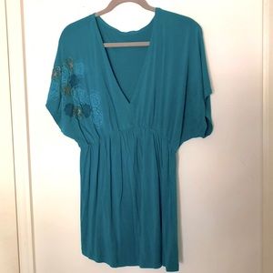 Large Green Top with Floral Print